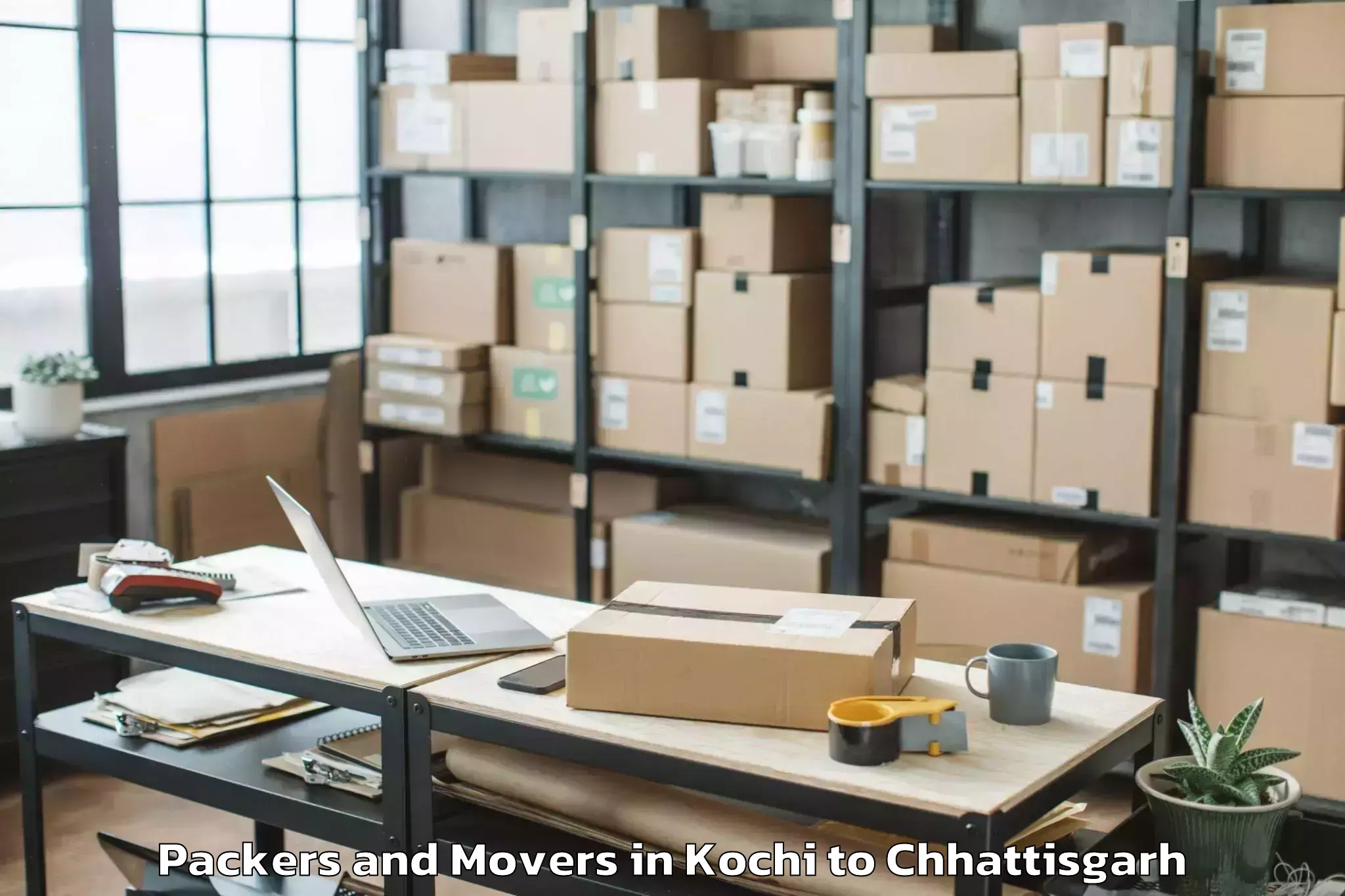 Leading Kochi to Chhattisgarh Kamdhenu Vishwavi Packers And Movers Provider